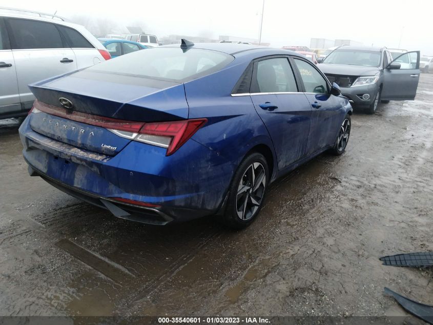 2022 HYUNDAI ELANTRA LIMITED VIN: 5NPLP4AG1NH065784