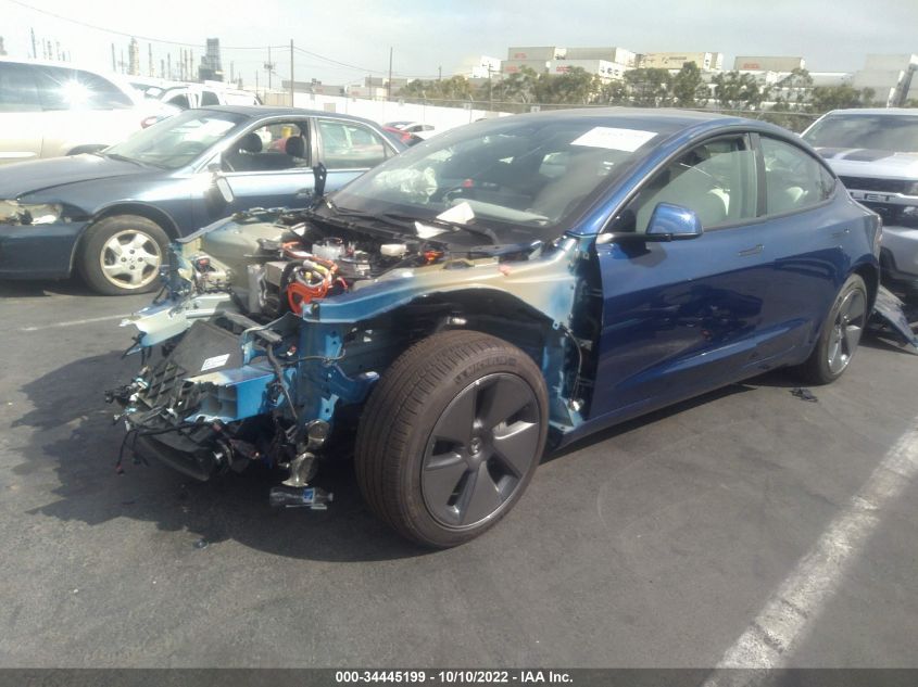 2022 TESLA MODEL 3 LONG RANGE VIN: 5YJ3E1EB0NF205017