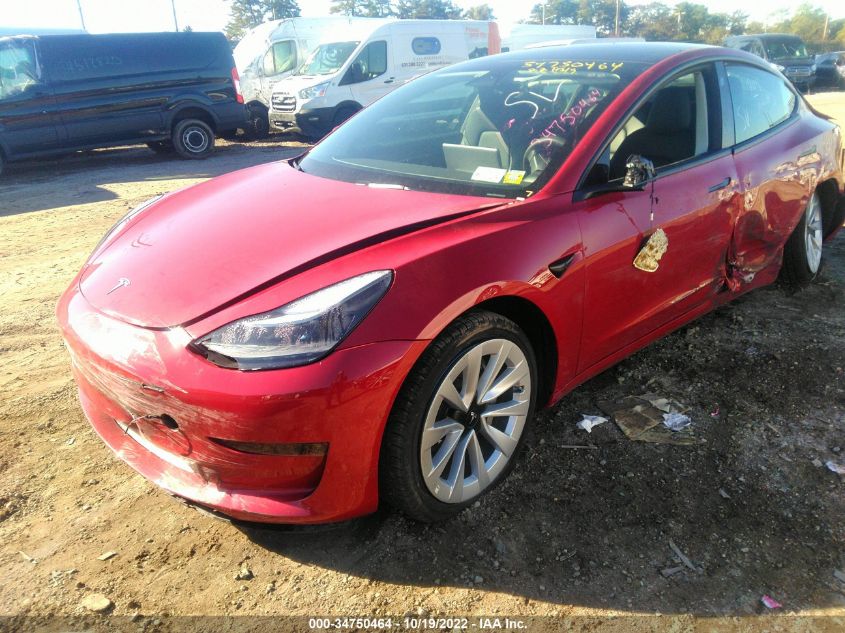 2022 TESLA MODEL 3 VIN: 5YJ3E1EA5NF187279