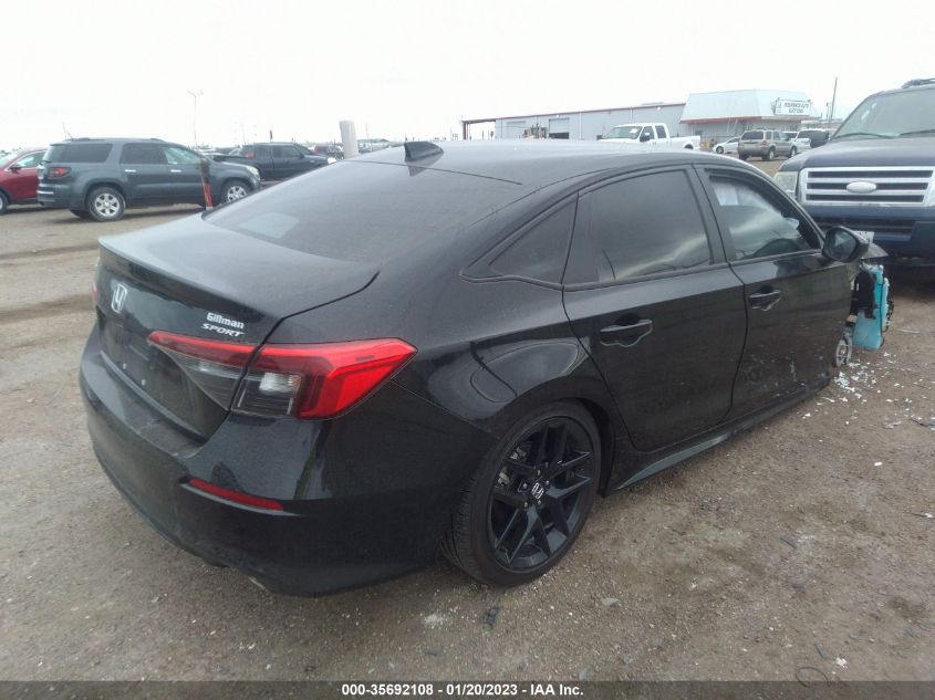 2022 HONDA CIVIC SEDAN SPORT VIN: 2HGFE2F50NH529527