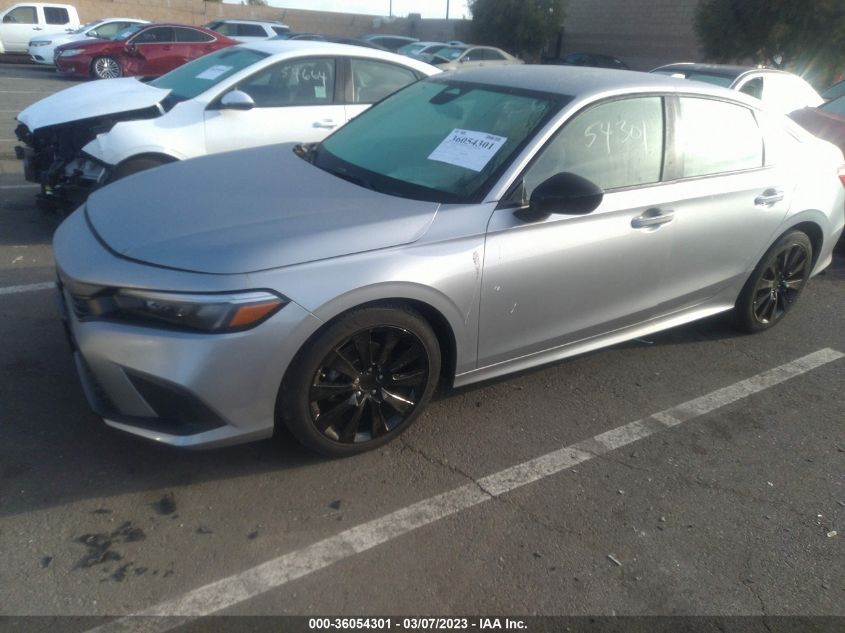2022 HONDA CIVIC SEDAN SPORT VIN: 2HGFE2F51NH592295