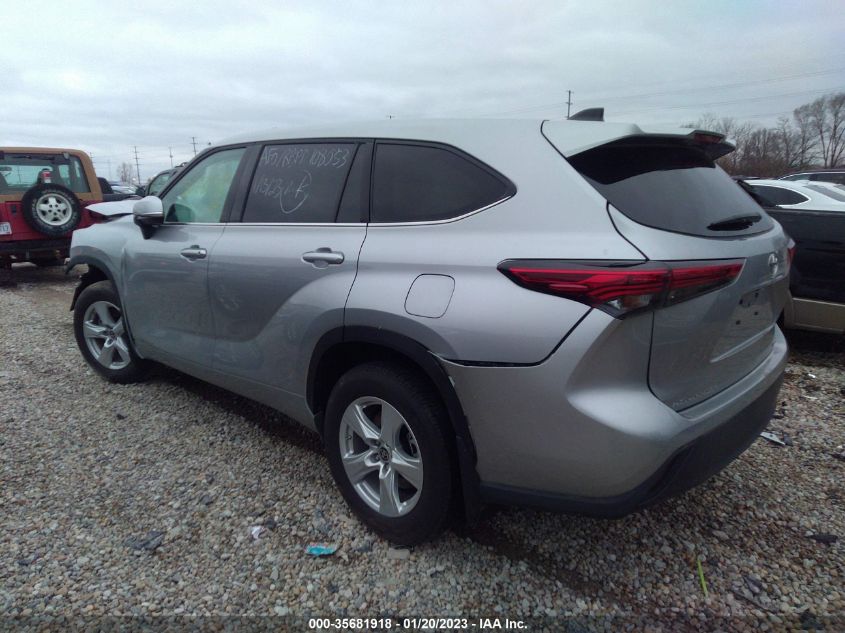2022 TOYOTA HIGHLANDER LE VIN: 5TDBZRBH9NS233272