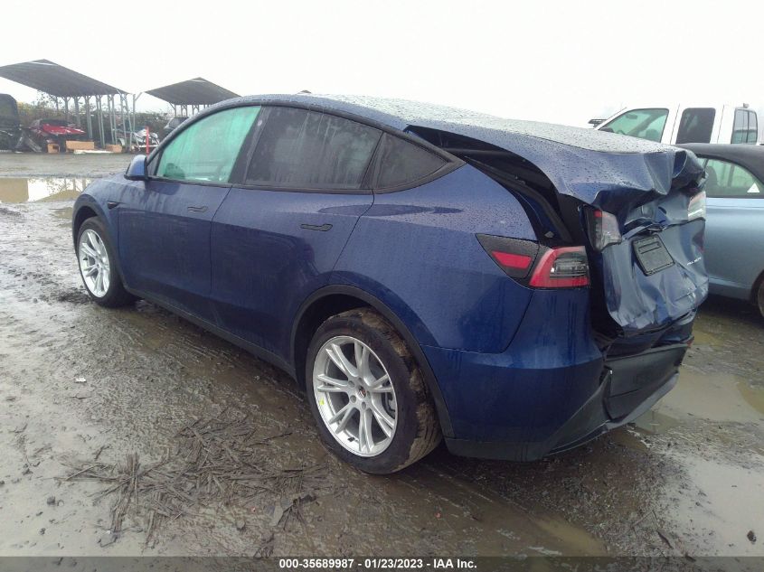 2022 TESLA MODEL Y LONG RANGE VIN: 7SAYGDEE6NF419587
