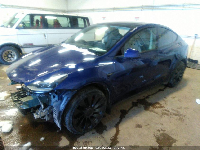 2022 TESLA MODEL Y PERFORMANCE VIN: 7SAYGDEF7NF530450
