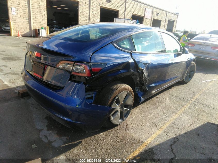 2022 TESLA MODEL 3 VIN: 5YJ3E1EA0NF243645