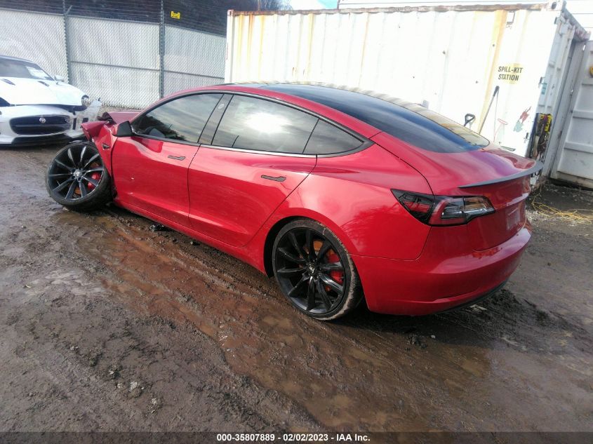 2022 TESLA MODEL 3 PERFORMANCE VIN: 5YJ3E1EC4NF160477