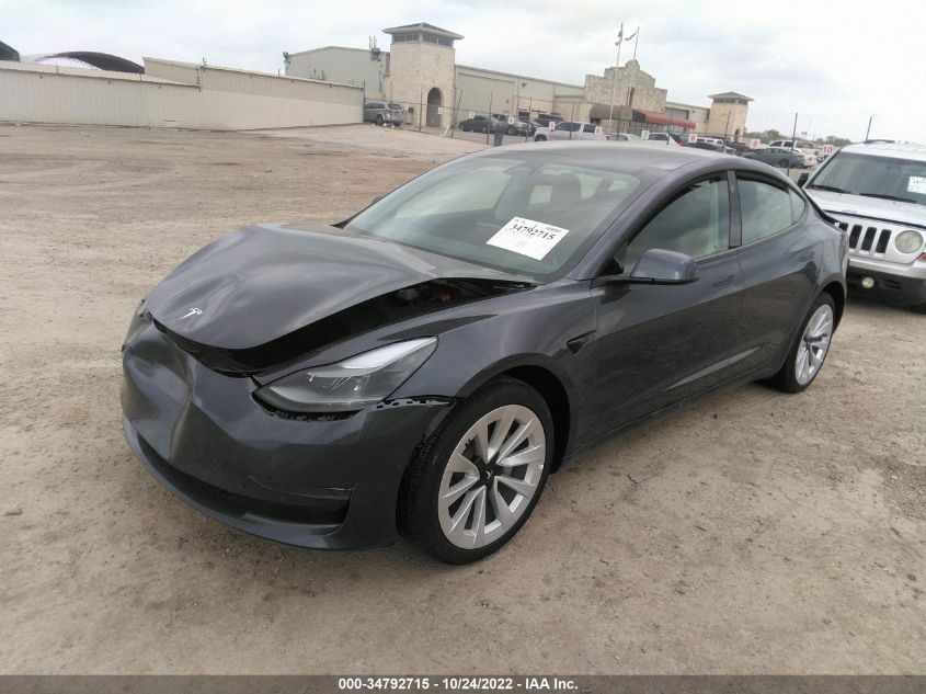 2022 TESLA MODEL 3 VIN: 5YJ3E1EA7NF355164