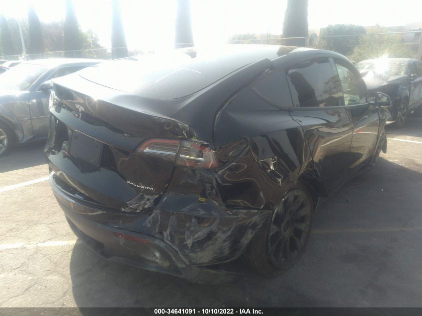 2022 TESLA MODEL Y LONG RANGE VIN: 7SAYGAEE4NF488275