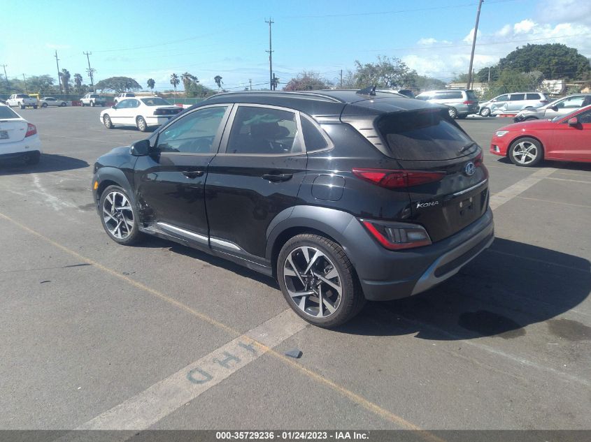 2022 HYUNDAI KONA LIMITED VIN: KM8K53A30NU779027