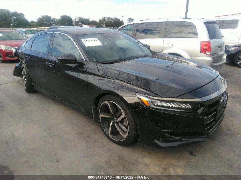 2021 HONDA ACCORD SEDAN SPORT VIN: 1HGCV1F3XMA109587
