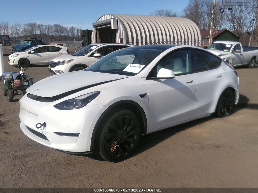 2022 TESLA MODEL Y PERFORMANCE VIN: 7SAYGDEF3NF455388