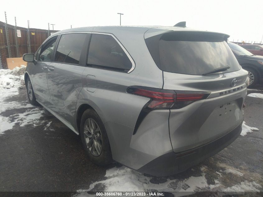 2022 TOYOTA SIENNA LE VIN: 5TDKRKEC1NS117166