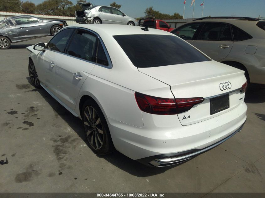 2021 AUDI A4 SEDAN PREMIUM VIN: WAUABAF44MA087414