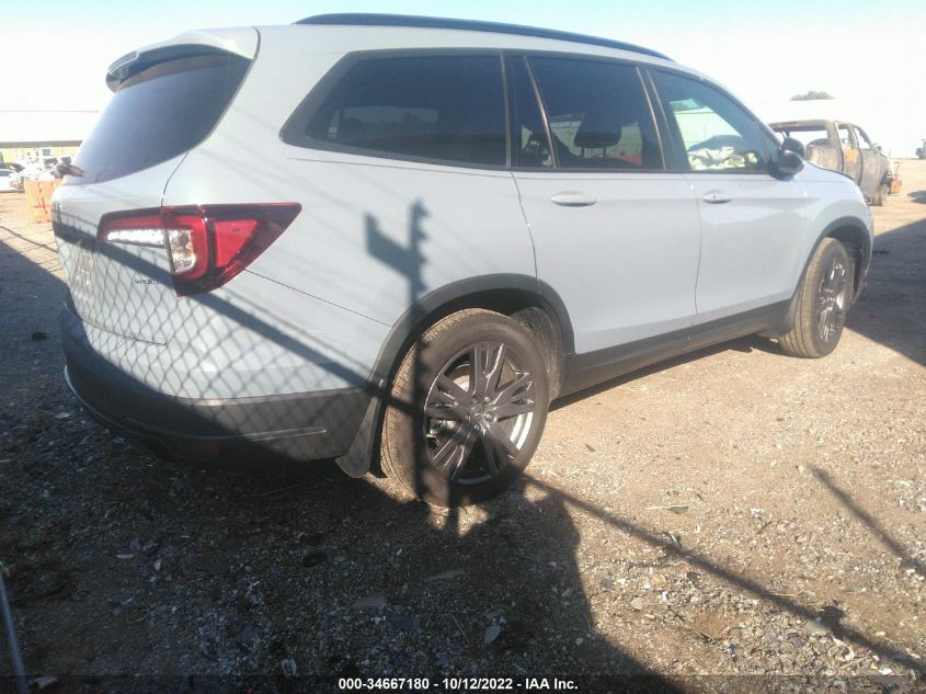 2022 HONDA PILOT SPORT VIN: 5FNYF5H32NB026461