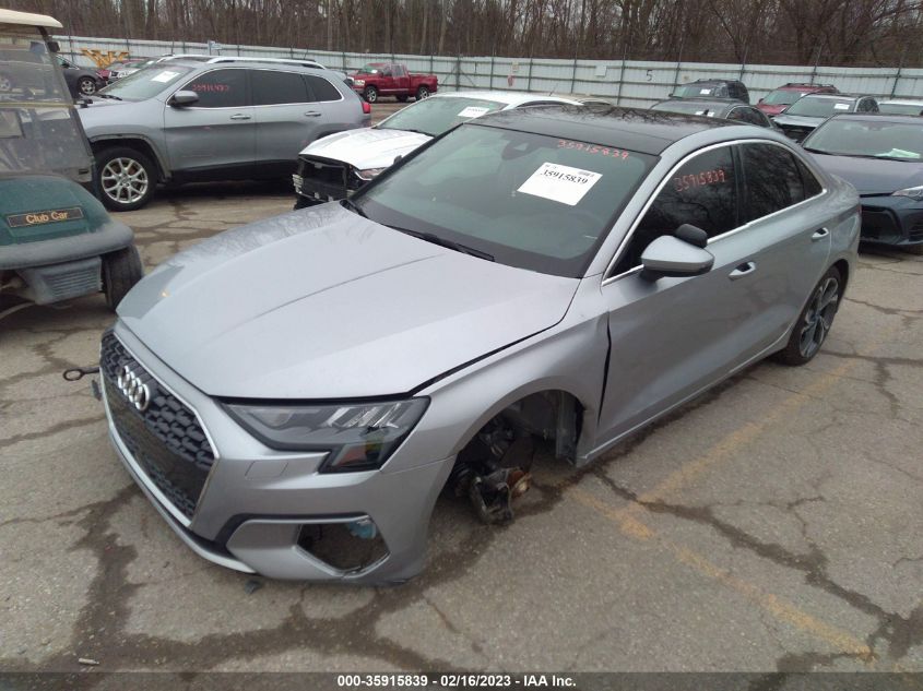 2022 AUDI A3 SEDAN PREMIUM VIN: WAUGUDGY0NA064446