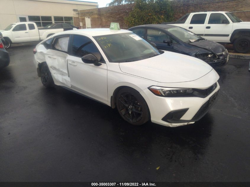 2022 HONDA CIVIC HATCHBACK SPORT VIN: 19XFL2G82NE005997