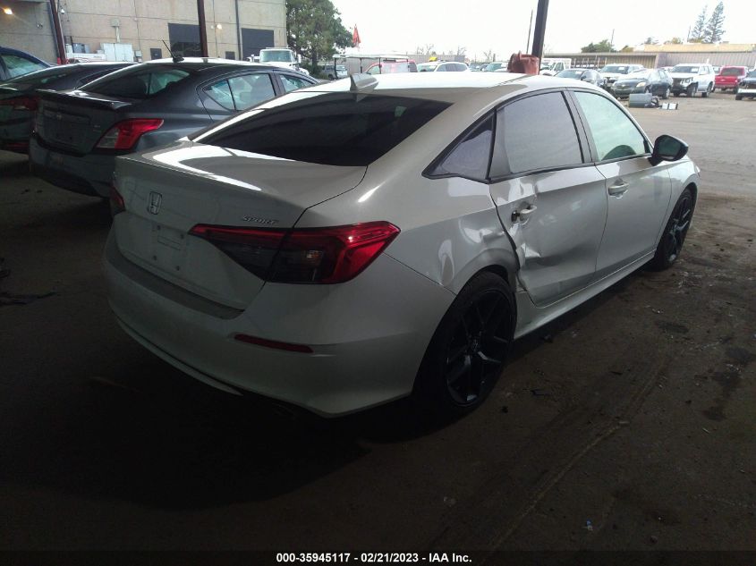 2022 HONDA CIVIC SEDAN SPORT VIN: 2HGFE2F54NH566452
