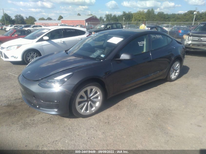 2022 TESLA MODEL 3 LONG RANGE VIN: 5YJ3E1EB0NF290134