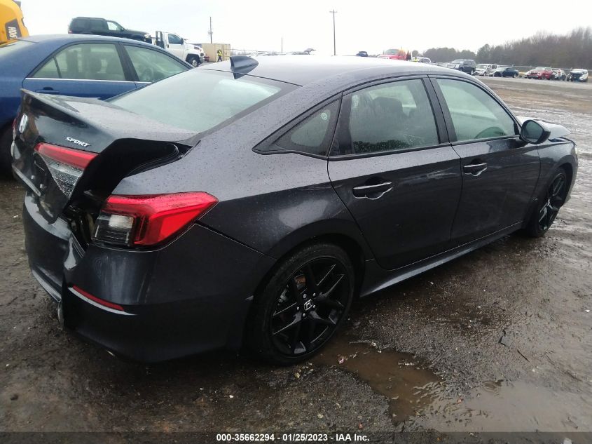 2022 HONDA CIVIC SEDAN SPORT VIN: 2HGFE2F51NH510274