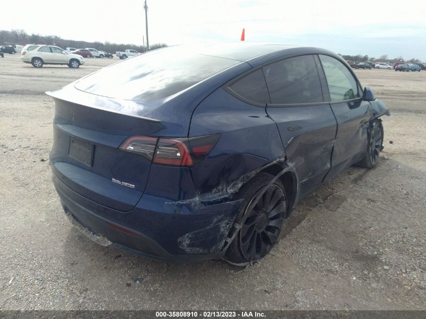 2022 TESLA MODEL Y PERFORMANCE VIN: 7SAYGDEF7NF449531