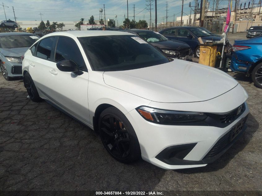 2022 HONDA CIVIC HATCHBACK SPORT VIN: 19XFL2G88NE010475