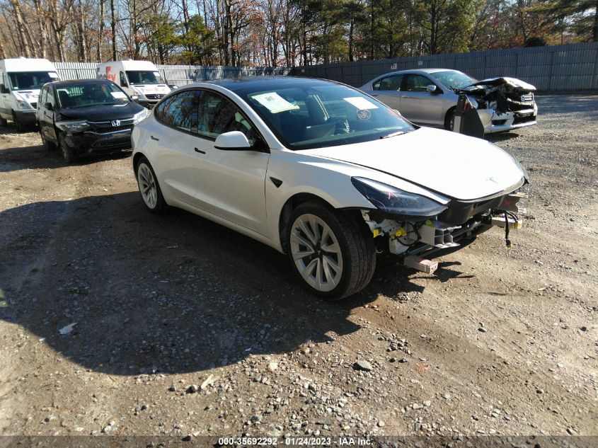 2022 TESLA MODEL 3 LONG RANGE VIN: 5YJ3E1EB1NF205513