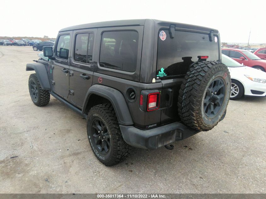 2021 JEEP WRANGLER UNLIMITED WILLYS VIN: 1C4HJXDG2MW608038