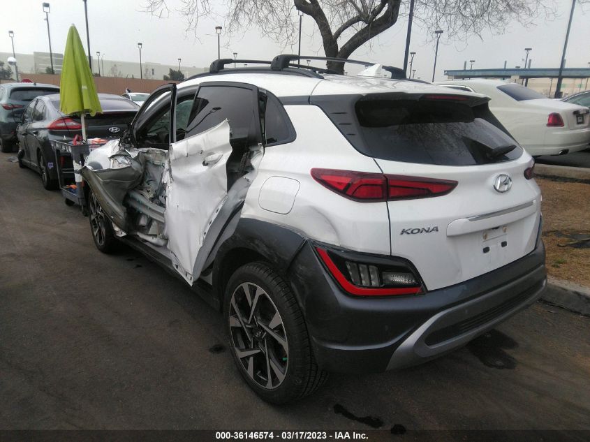 2022 HYUNDAI KONA LIMITED VIN: KM8K53A37NU797816