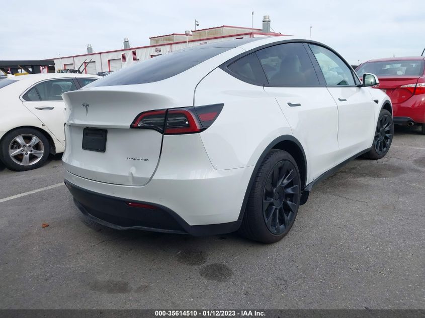 2022 TESLA MODEL Y LONG RANGE VIN: 7SAYGAEE5NF427064