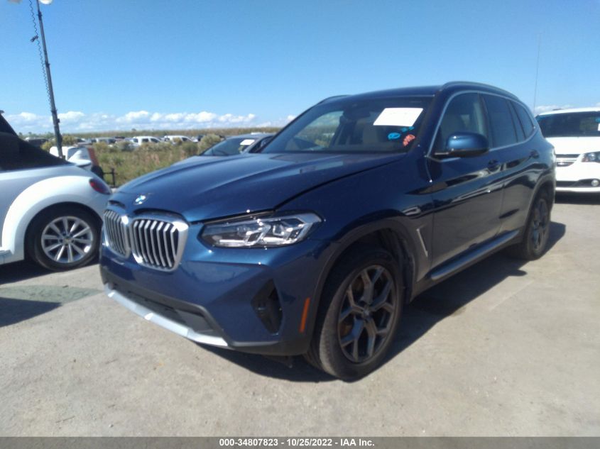 2022 BMW X3 XDRIVE30I VIN: 5UX53DP00N9N39312