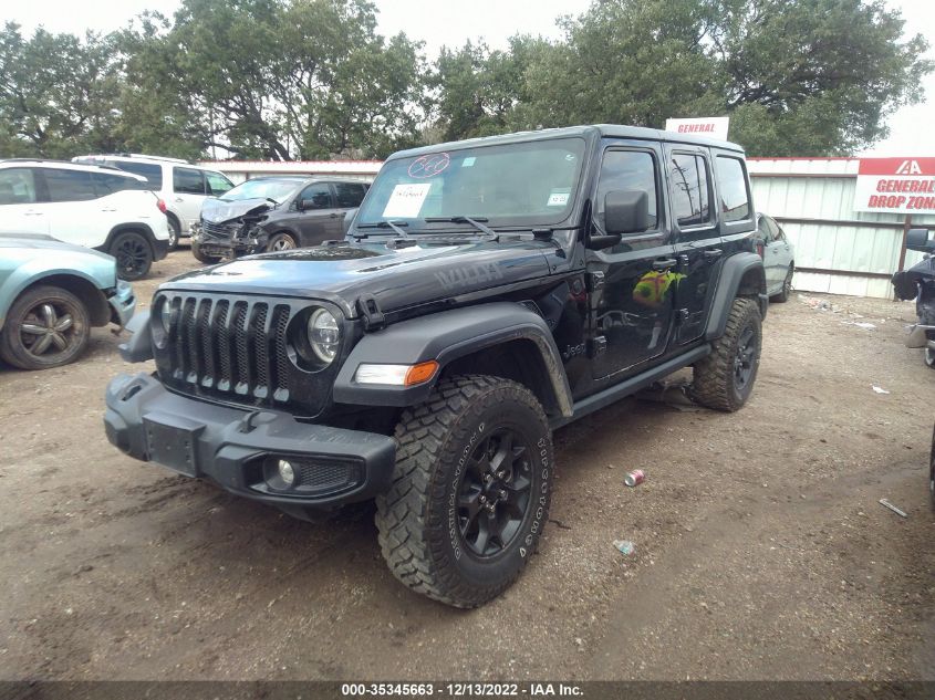 2021 JEEP WRANGLER UNLIMITED WILLYS VIN: 1C4HJXDN3MW768900