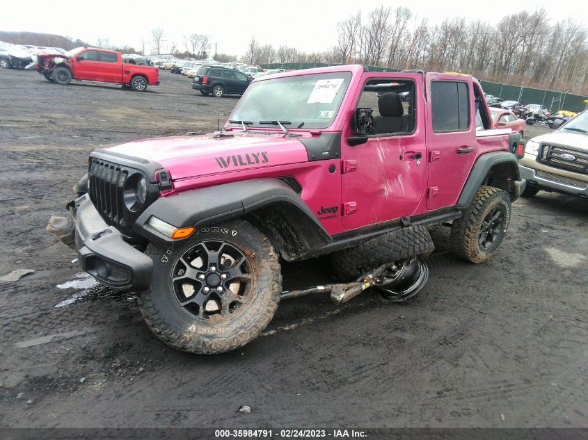 2022 JEEP WRANGLER UNLIMITED WILLYS VIN: 1C4HJXDN2NW112155