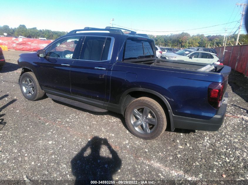 2022 HONDA RIDGELINE RTL-E VIN: 5FPYK3F77NB001424