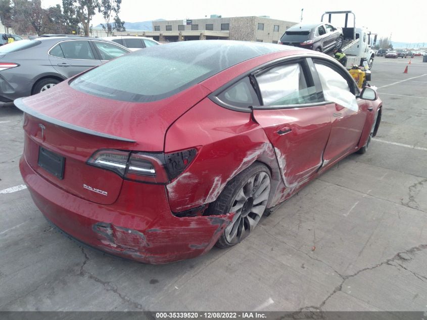 2022 TESLA MODEL 3 PERFORMANCE VIN: 5YJ3E1EC5NF327462