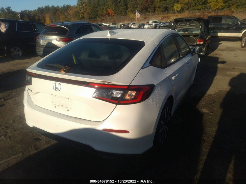 2022 HONDA CIVIC HATCHBACK EX-L VIN: 19XFL1H71NE000421