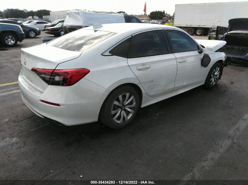 2022 HONDA CIVIC SEDAN LX VIN: 2HGFE2F27NH549229