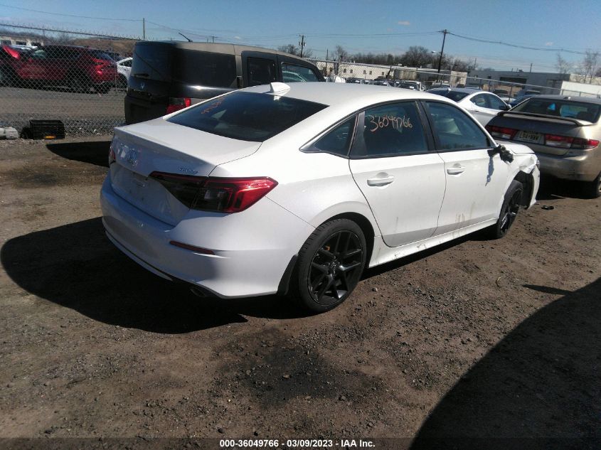 2022 HONDA CIVIC SEDAN SPORT VIN: 2HGFE2F52NH501955