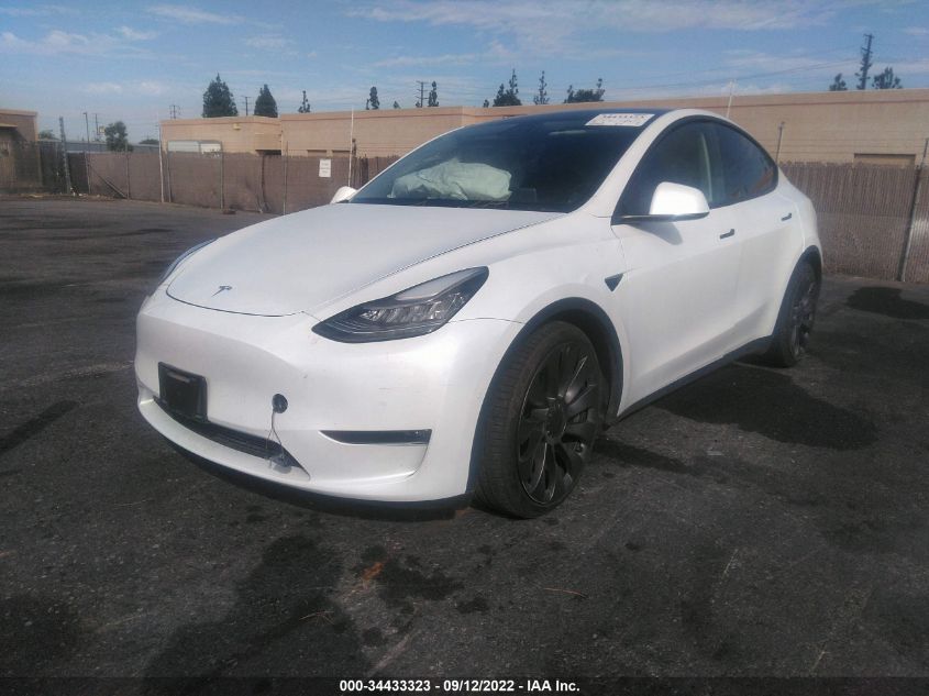 2021 TESLA MODEL Y PERFORMANCE VIN: 5YJYGDEF1MF072982