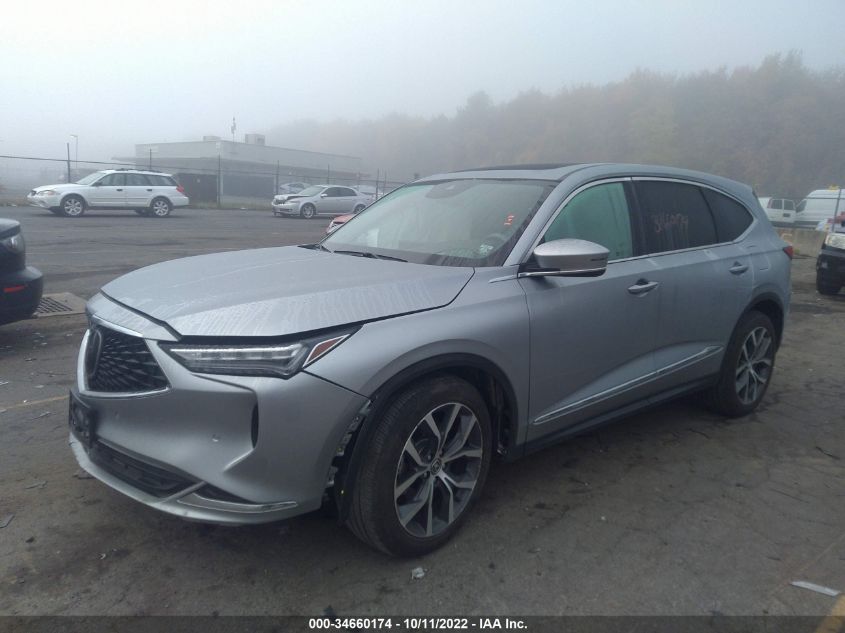 2022 ACURA MDX W/TECHNOLOGY PACKAGE VIN: 5J8YE1H43NL015035