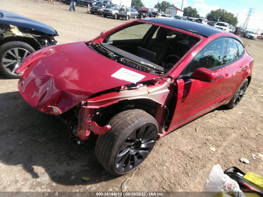 2021 TESLA MODEL 3 PERFORMANCE VIN: 5YJ3E1EC2MF050834