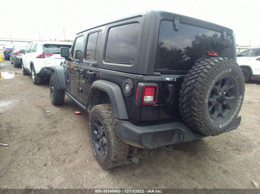 2021 JEEP WRANGLER UNLIMITED WILLYS VIN: 1C4HJXDN3MW768900