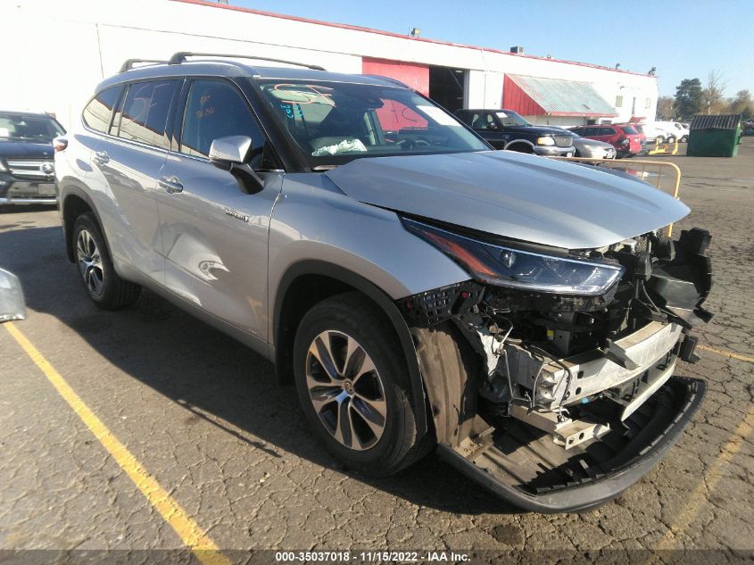 2021 TOYOTA HIGHLANDER HYBRID XLE VIN: 5TDGBRCH3MS531582