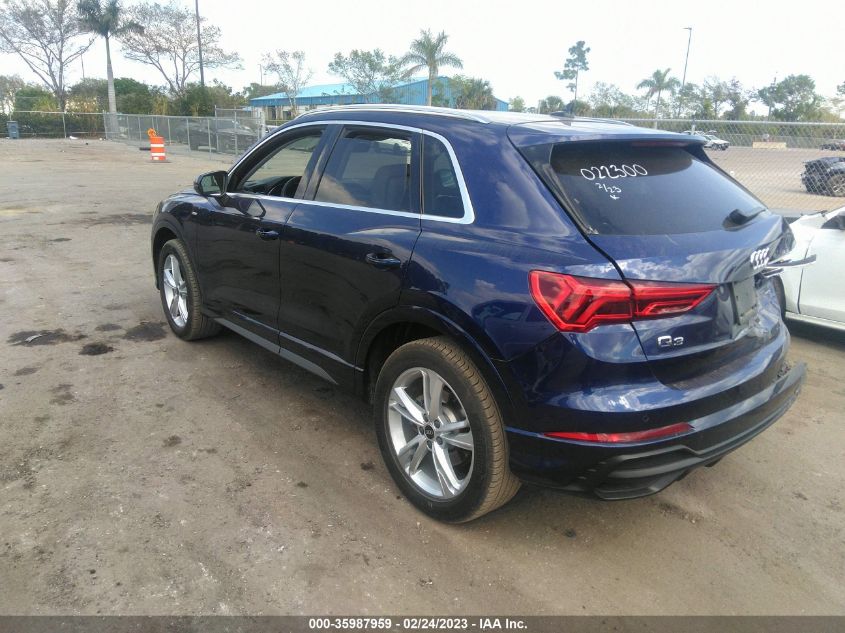2022 AUDI Q3 S LINE PREMIUM VIN: WA1DECF38N1022300