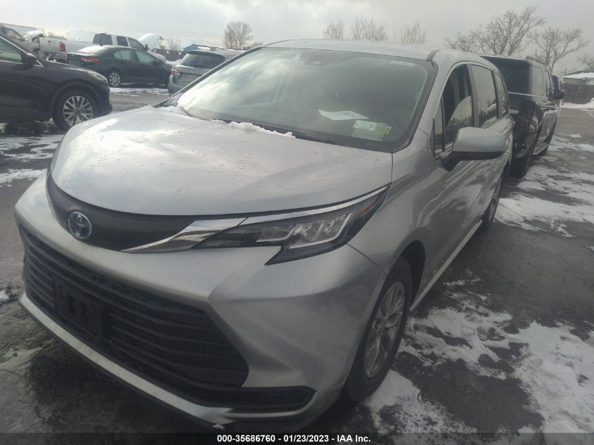 2022 TOYOTA SIENNA LE VIN: 5TDKRKEC1NS117166