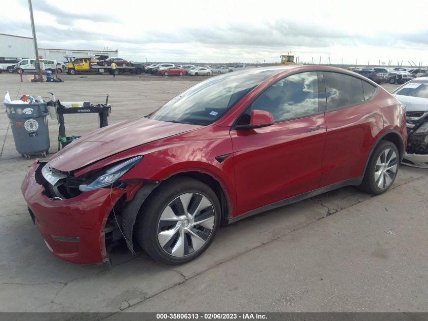 2022 TESLA MODEL Y LONG RANGE VIN: 7SAYGAEE1NF338091