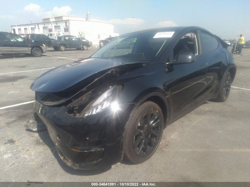 2022 TESLA MODEL Y LONG RANGE VIN: 7SAYGAEE4NF488275