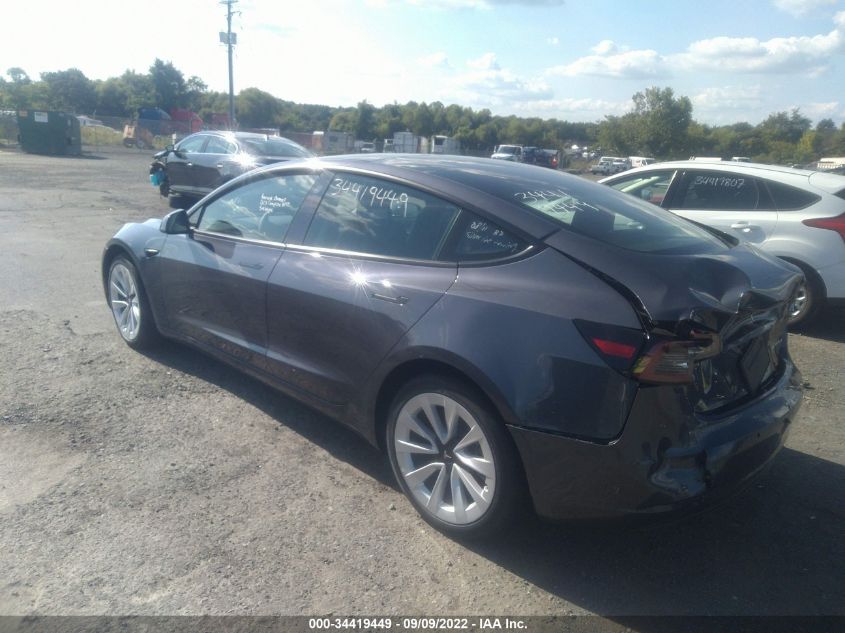 2022 TESLA MODEL 3 LONG RANGE VIN: 5YJ3E1EB0NF290134