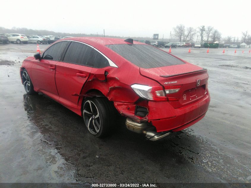2021 HONDA ACCORD SEDAN SPORT VIN: 1HGCV1F38MA101455