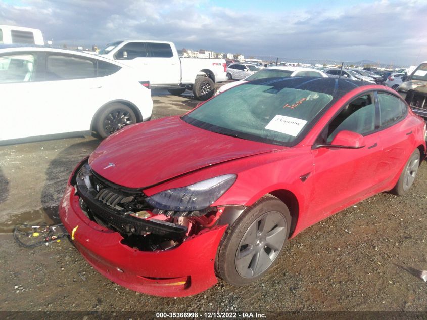 2022 TESLA MODEL 3 LONG RANGE VIN: 5YJ3E1EB3NF133018