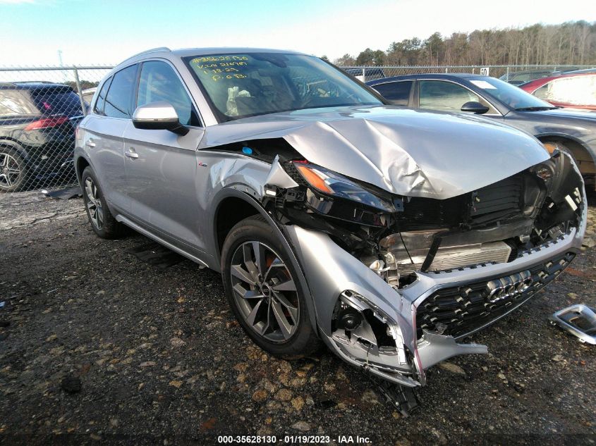 2022 AUDI Q5 S LINE PREMIUM VIN: WA1GAAFY5N2107078